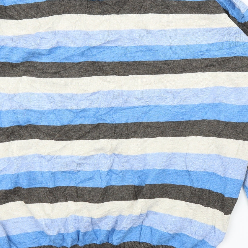 Debenhams Mens Blue Striped  Pullover Jumper Size XL