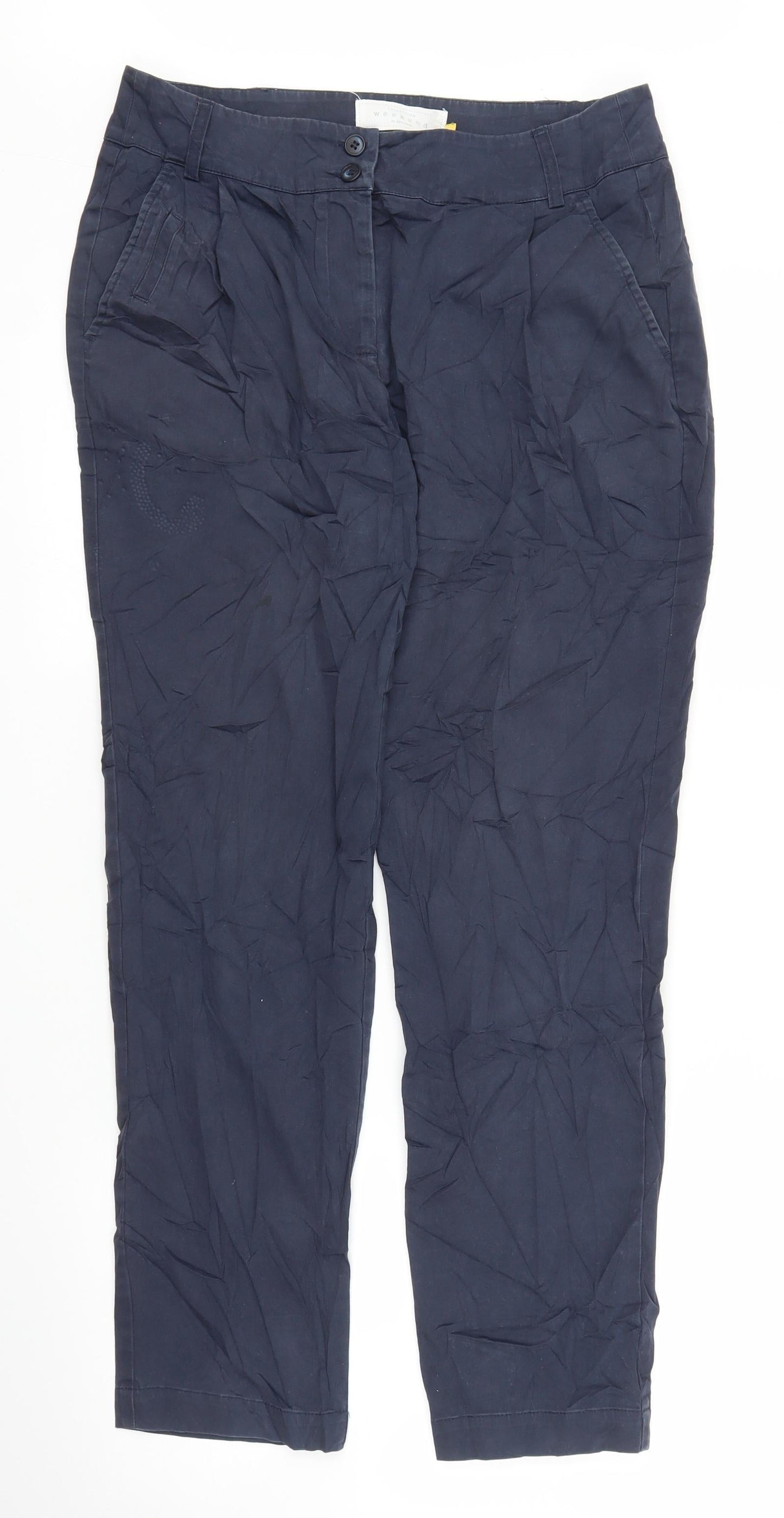 John Lewis Womens Blue   Capri Trousers Size 10 L26 in