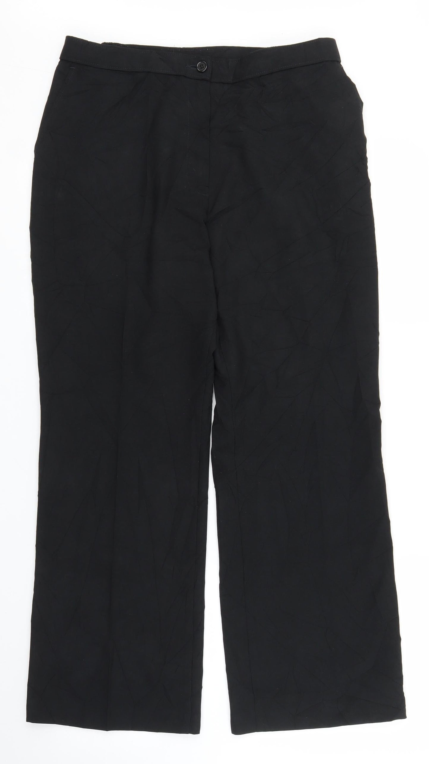 M&S Womens Black   Trousers  Size 14 L23 in