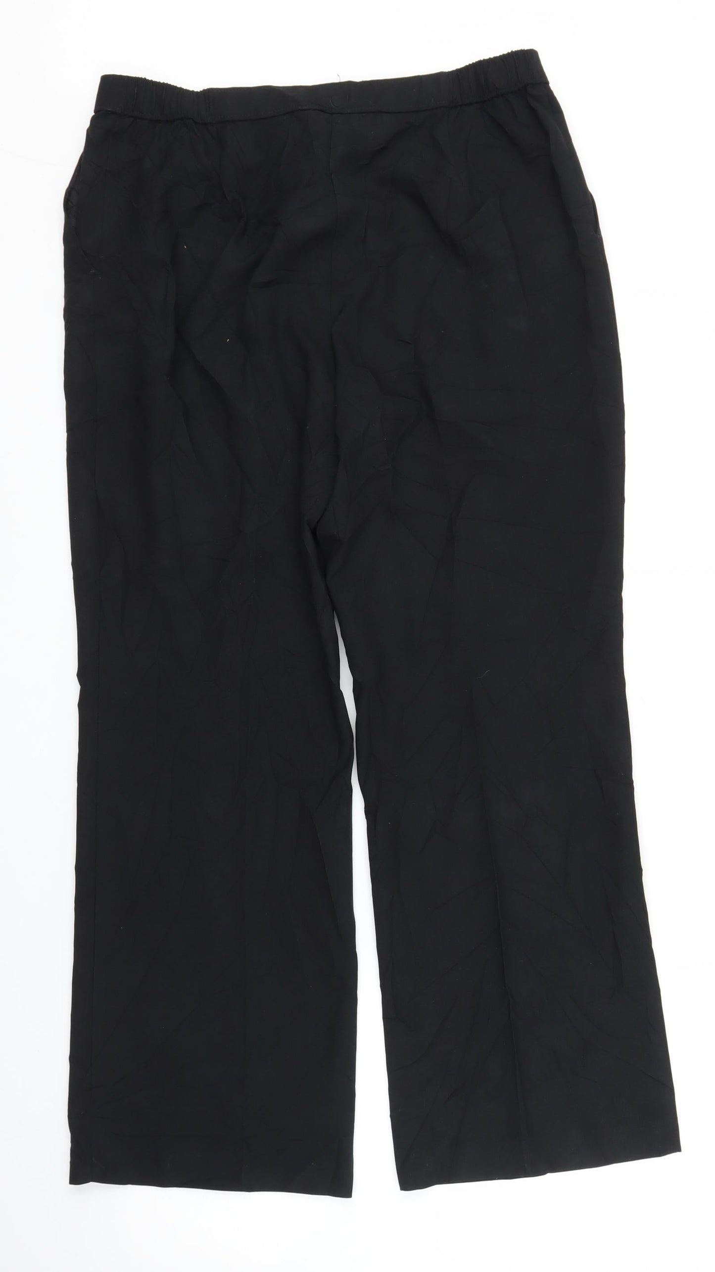 M&S Womens Black   Trousers  Size 14 L23 in