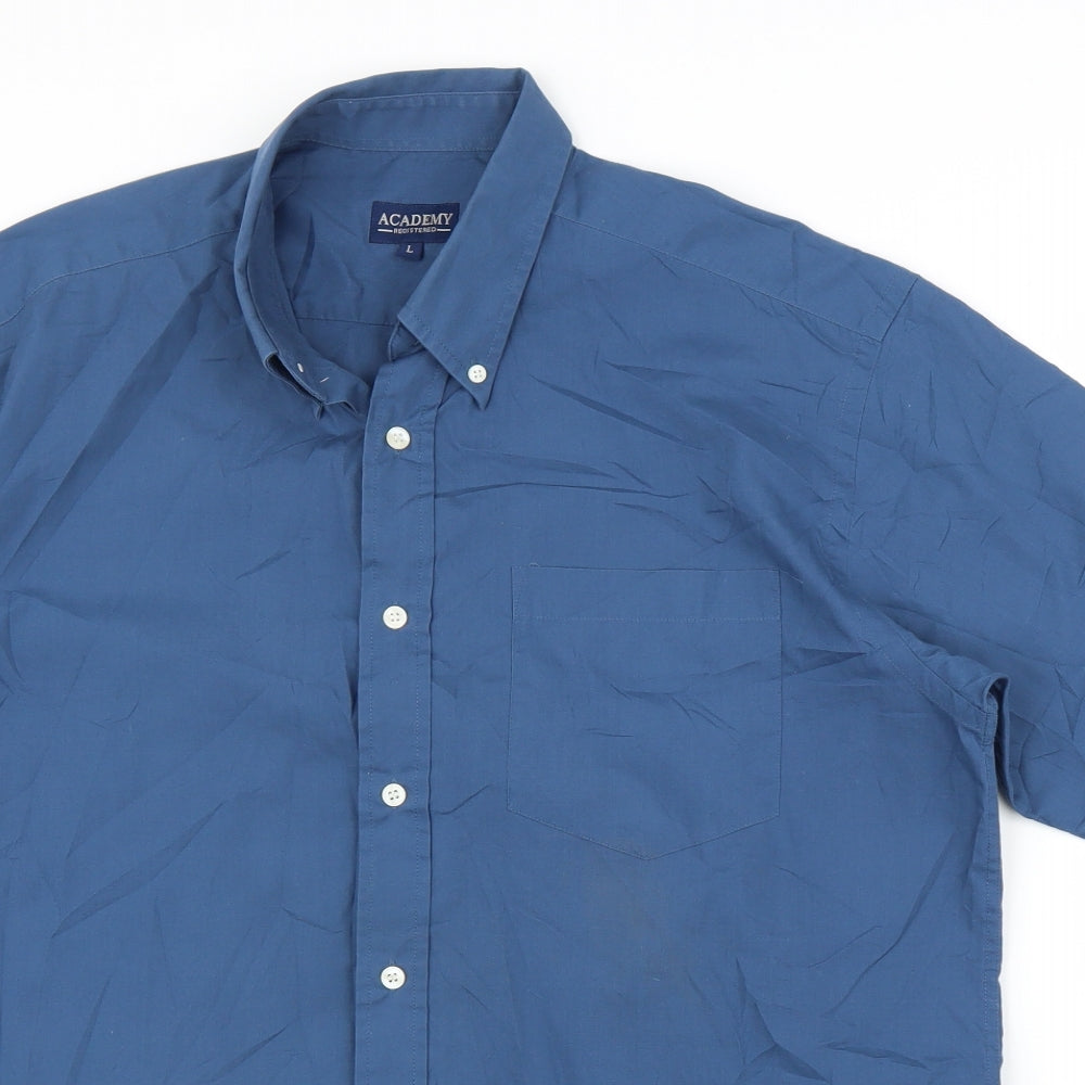 Academy Mens Blue    Button-Up Size L