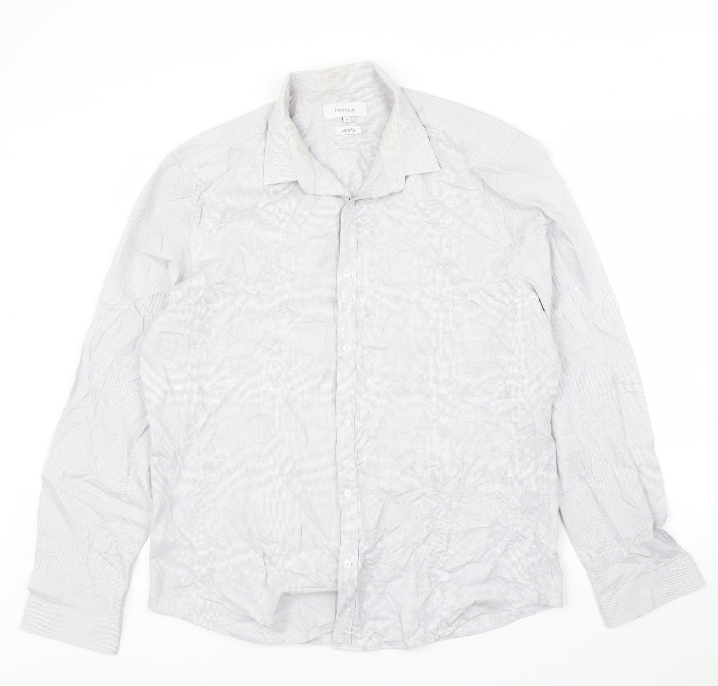 Limehouse Mens Grey    Button-Up Size 17
