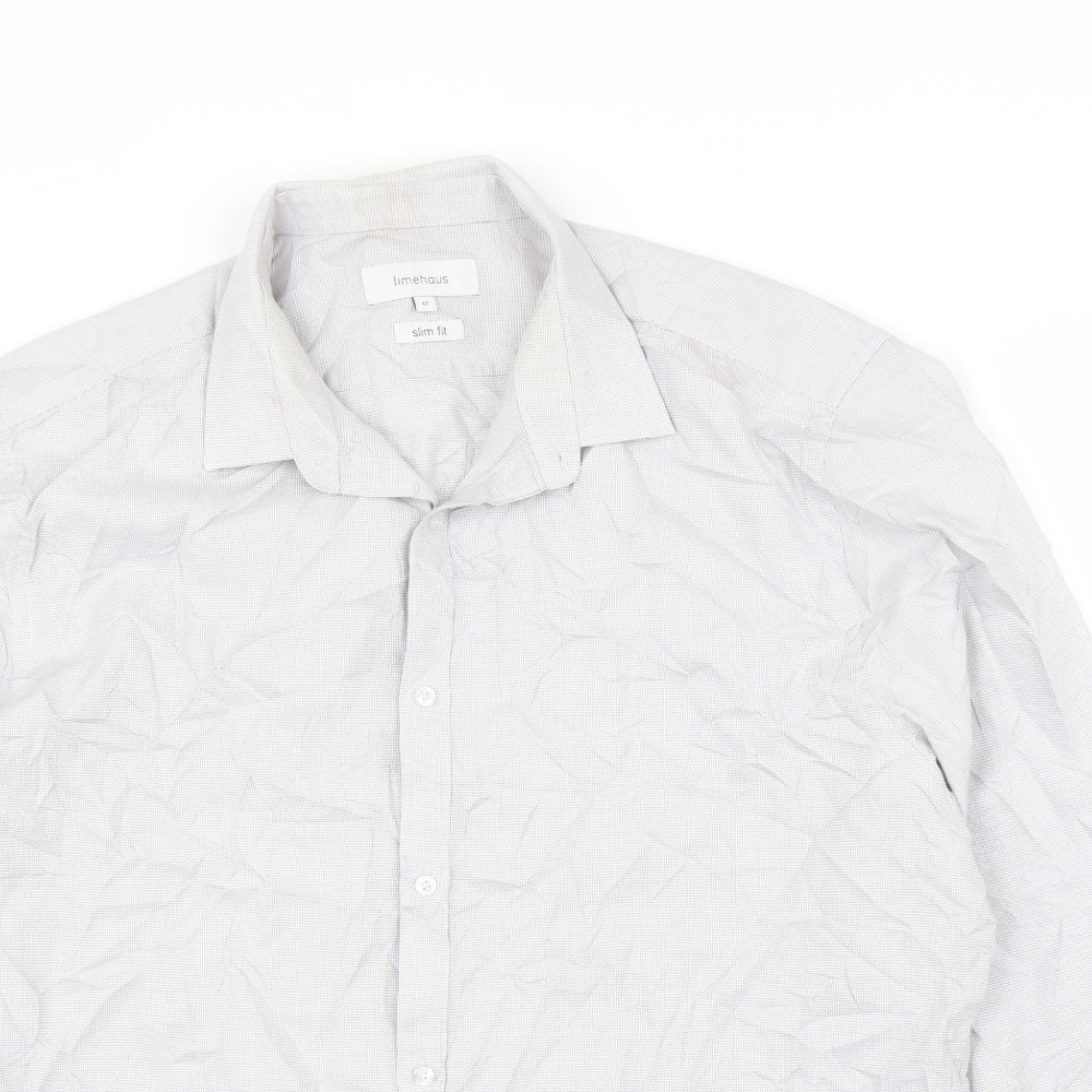 Limehouse Mens Grey    Button-Up Size 17