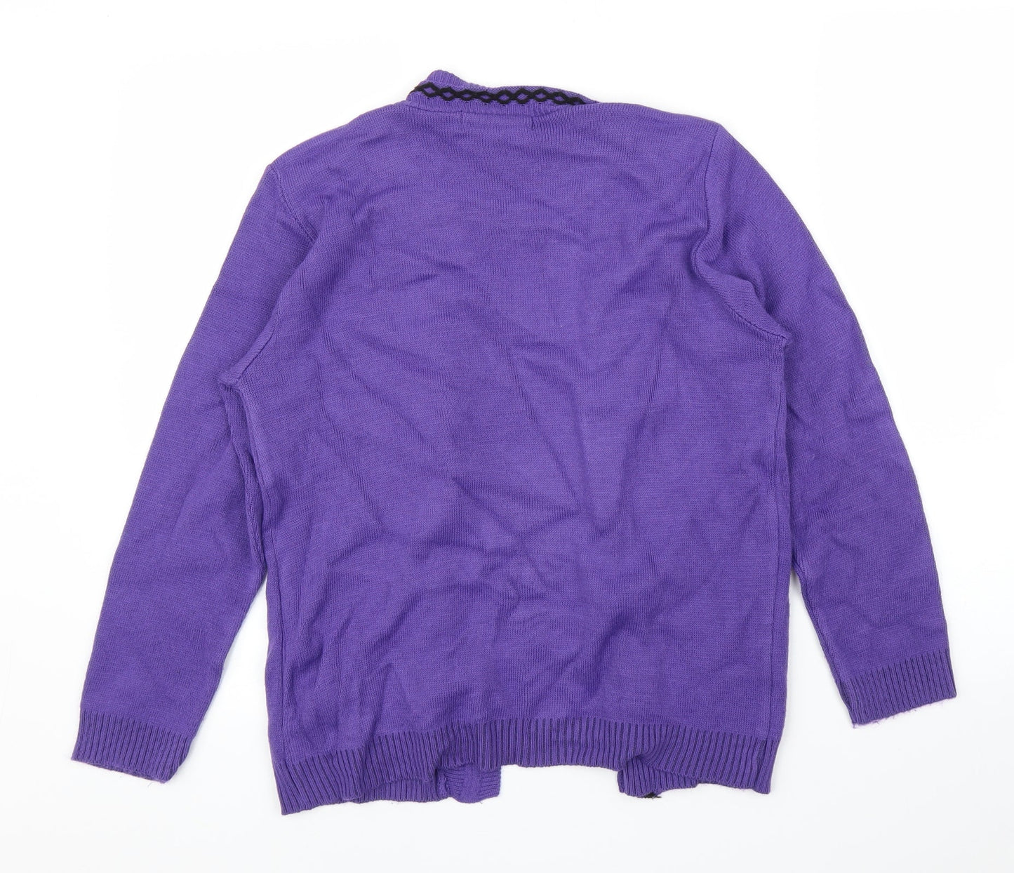 Pure and Natural Womens Purple Argyle/Diamond  Pullover Jumper Size S