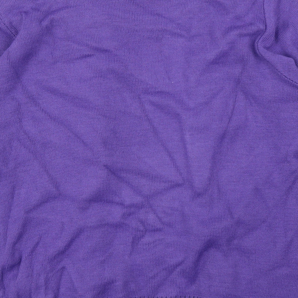 Pure and Natural Womens Purple Argyle/Diamond  Pullover Jumper Size S