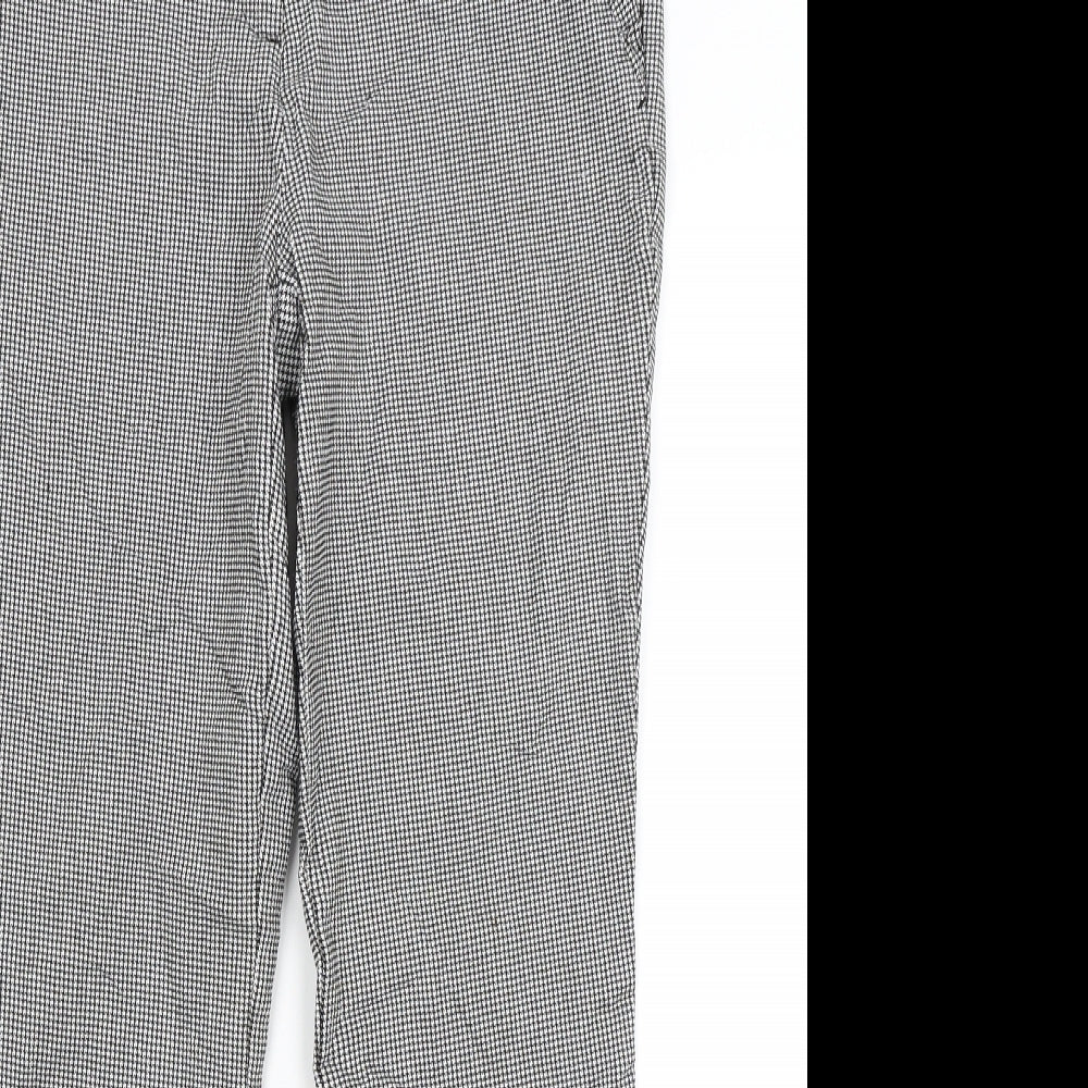 Cynthia Rowley Womens Grey Houndstooth  Trousers  Size 14 L27 in