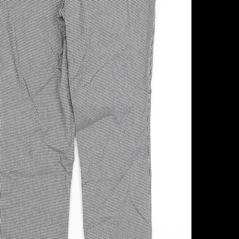 Cynthia Rowley Womens Grey Houndstooth  Trousers  Size 14 L27 in
