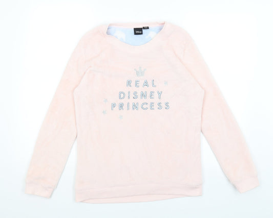 Disney Womens Pink Solid  Top Pyjama Top Size 10  - Real Disney Princess
