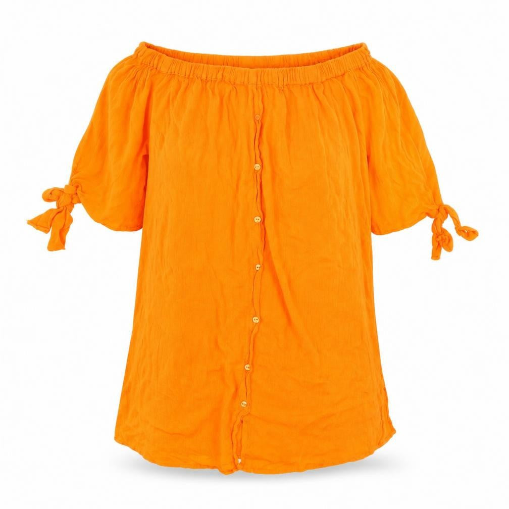 Matalan Womens Orange   Basic Button-Up Size S