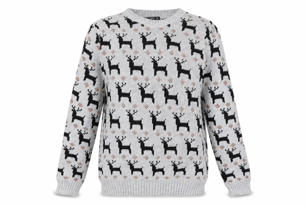Alessandra Saroshi Womens Grey   Pullover Jumper Size M  - Reindeer