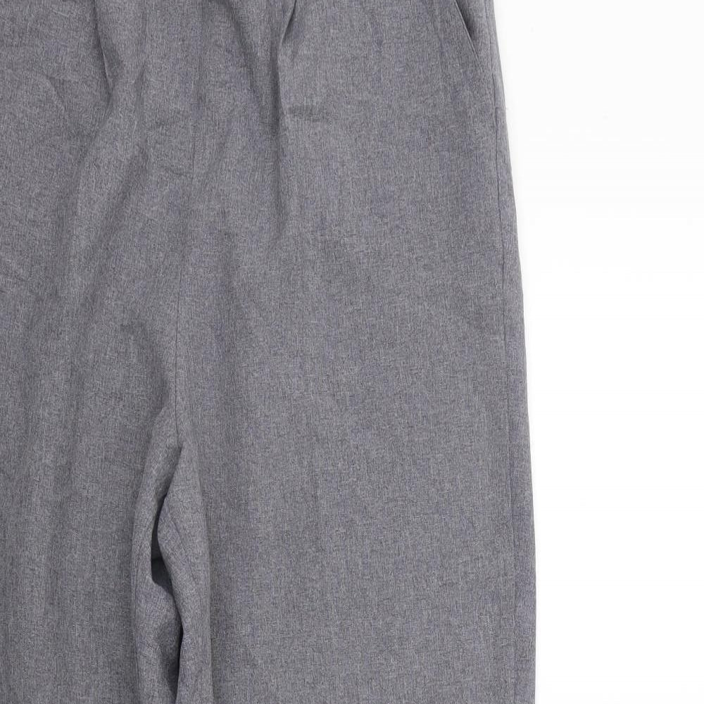 BM Womens Grey   Trousers  Size 14 L24 in - Elastic Waist Band