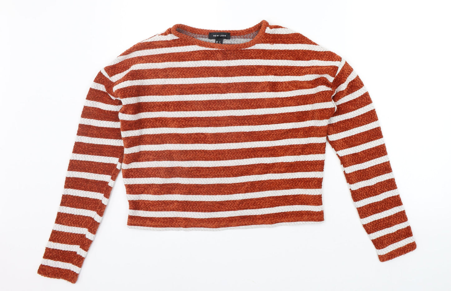 New Look Womens Orange Striped  Pullover Jumper Size S
