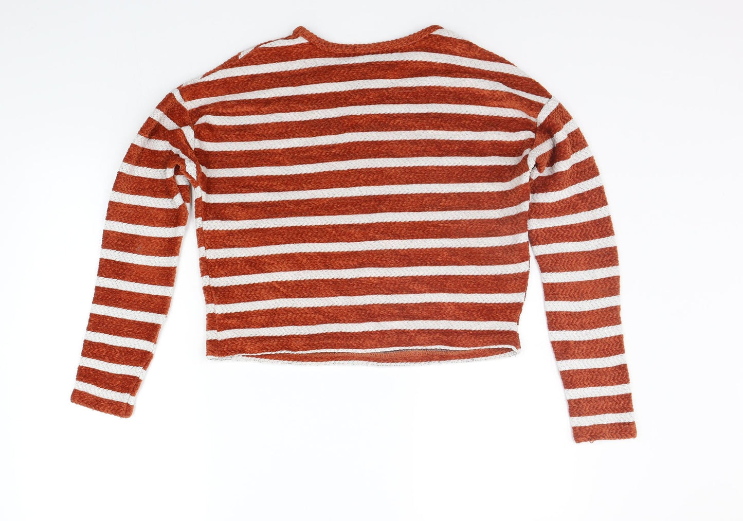 New Look Womens Orange Striped  Pullover Jumper Size S