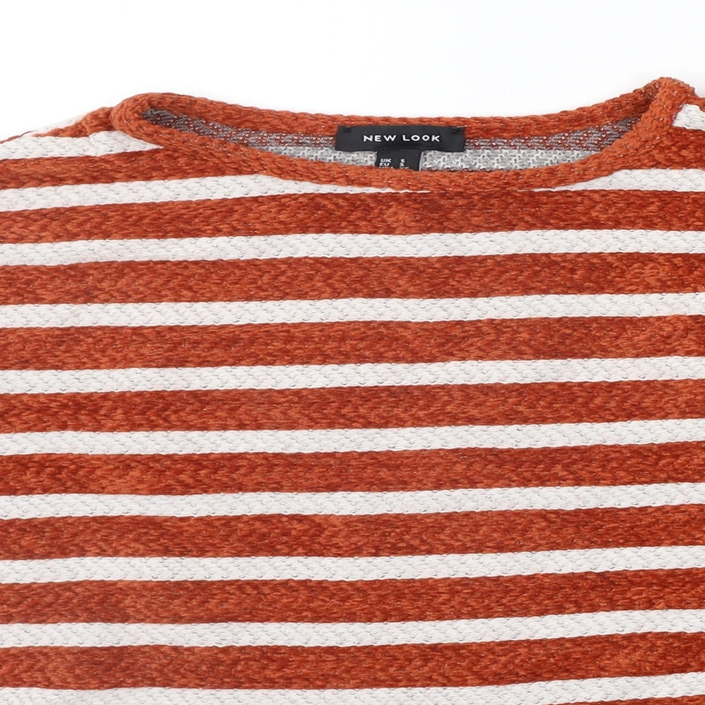 New Look Womens Orange Striped  Pullover Jumper Size S