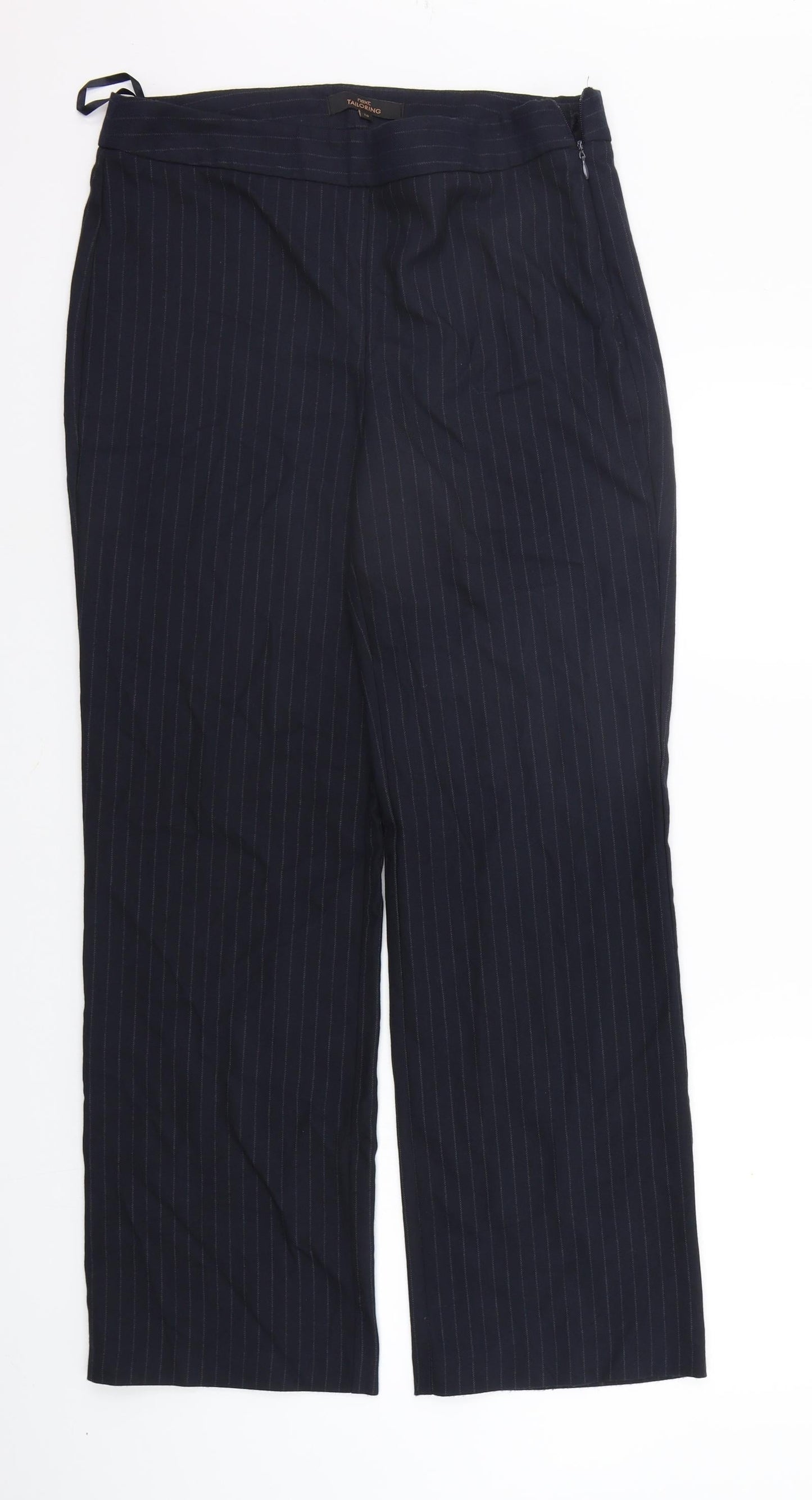 NEXT Womens Blue Striped  Trousers  Size 10 L29 in