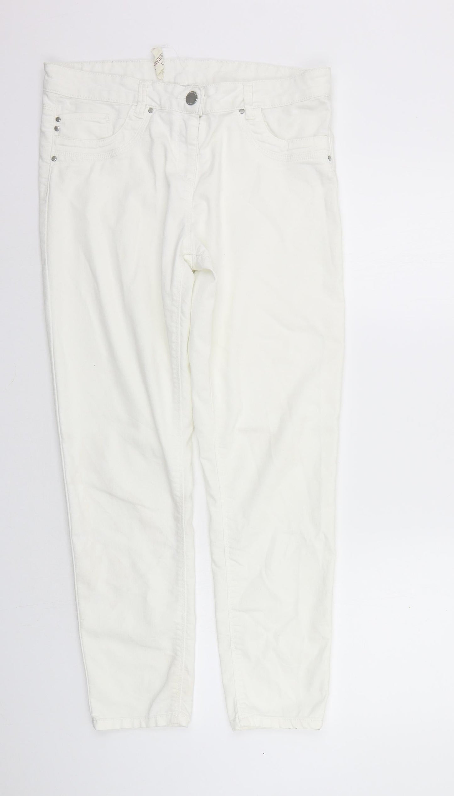 Papaya Womens White   Trousers  Size 12 L26 in