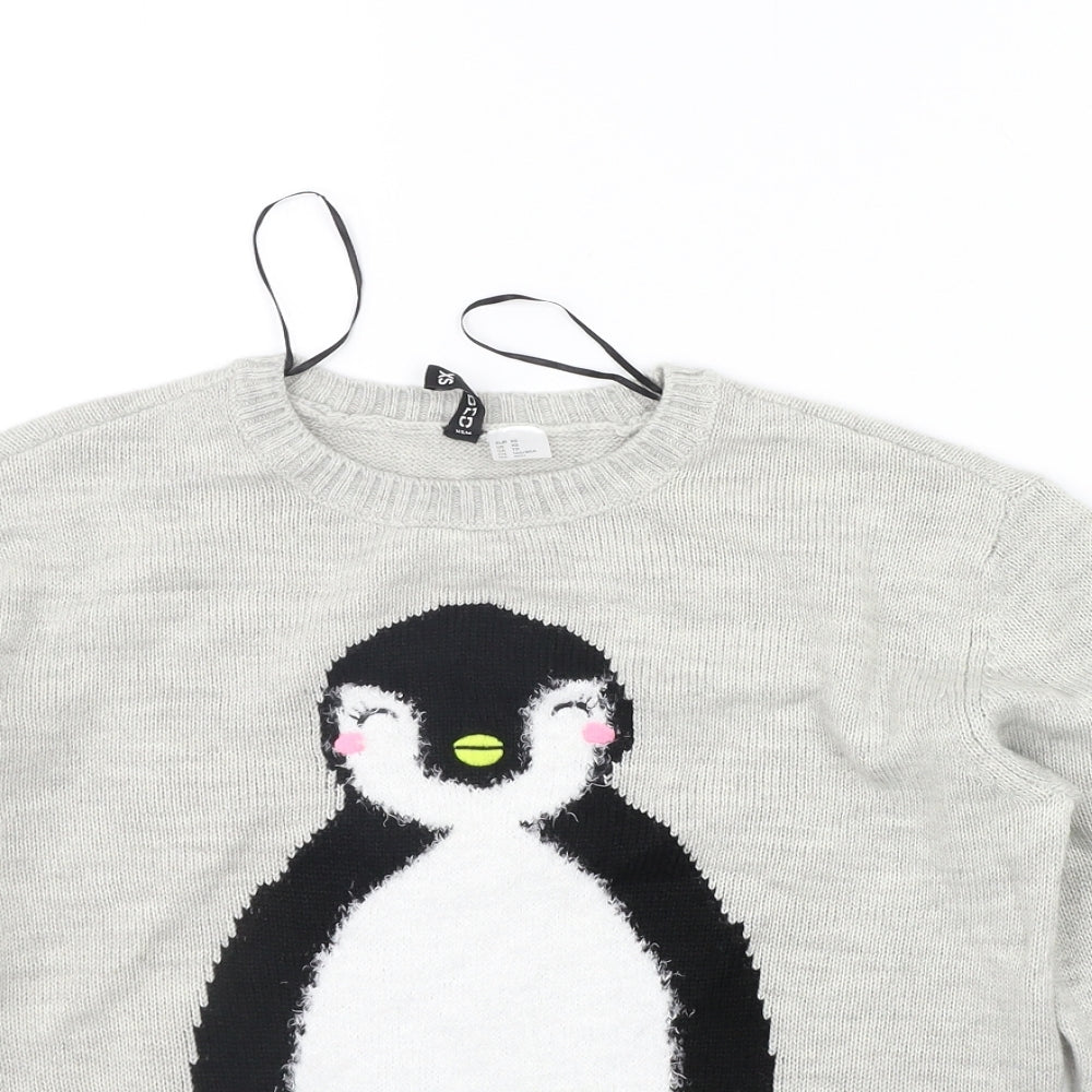 Divided Womens Grey   Pullover Jumper Size XS  - Penguin