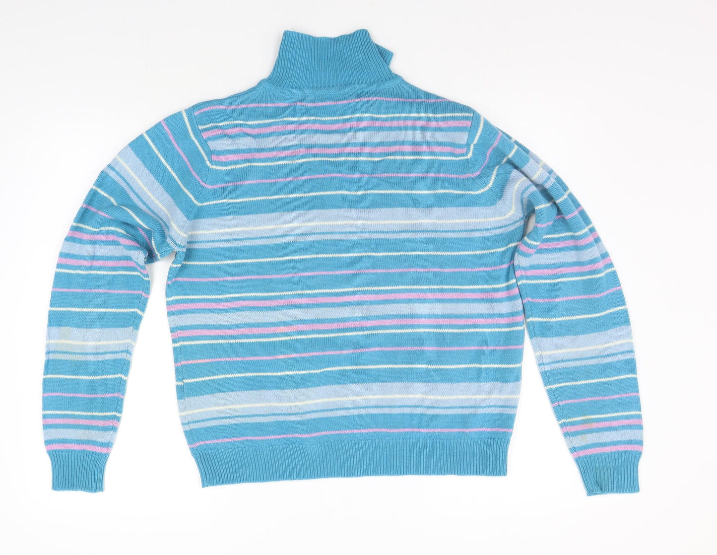 EWM Womens Blue Striped  Pullover Jumper Size M