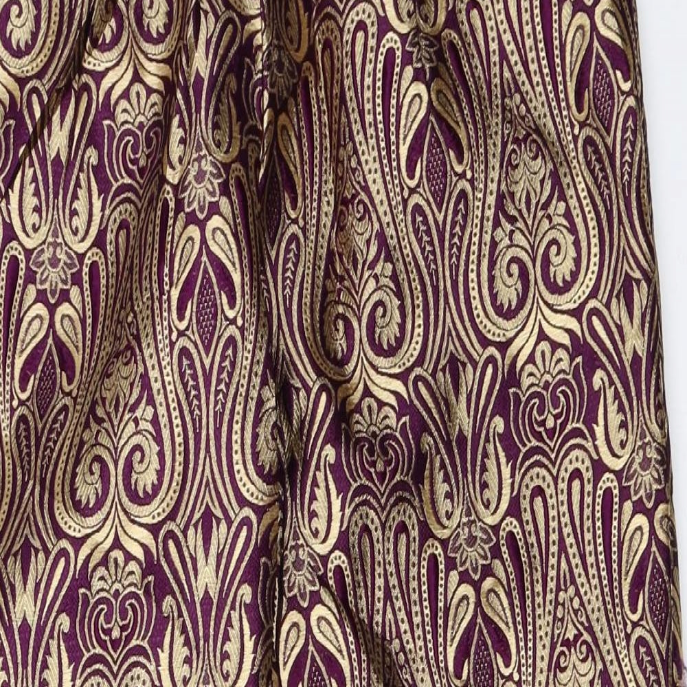 Preworn Womens Purple Geometric  Trousers  Size 40 L27.5 in