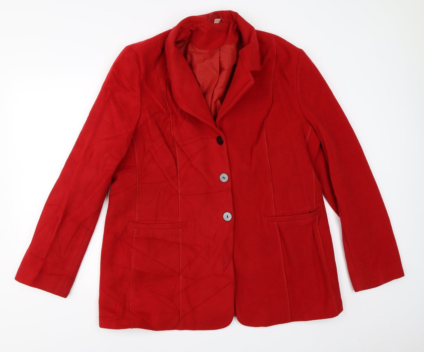 Preworn Womens Red   Overcoat Coat Size 20