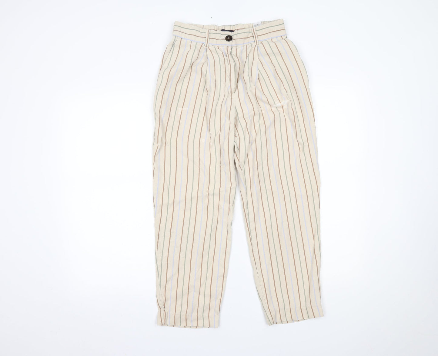 Marks and Spencer Womens Multicoloured Striped  Trousers  Size 8 L21 in