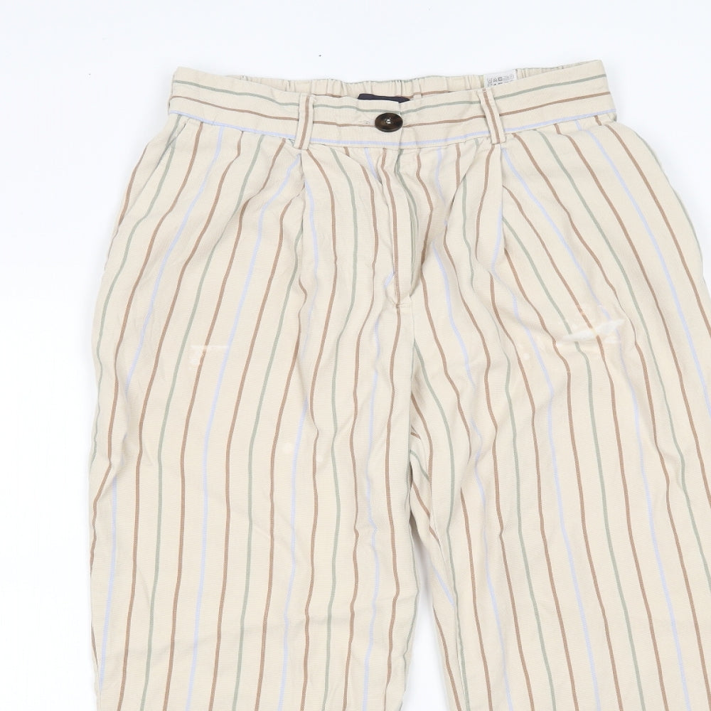 Marks and Spencer Womens Multicoloured Striped  Trousers  Size 8 L21 in