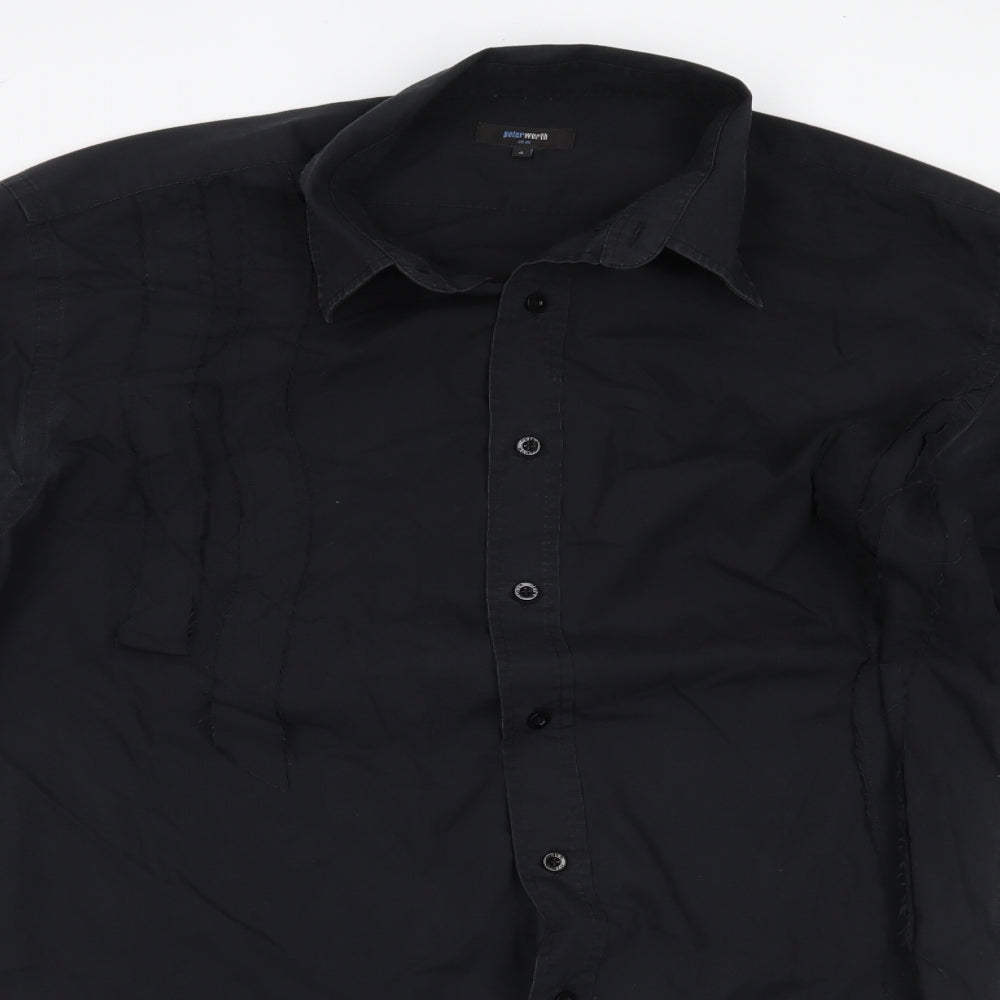 Peter Werth Mens Black    Button-Up Size 40