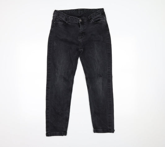 George Womens Black  Denim Skinny Jeans Size 10 L25 in