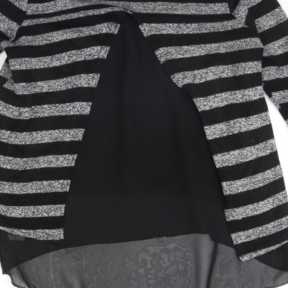 New Look Womens Black Striped  Basic Blouse Size S