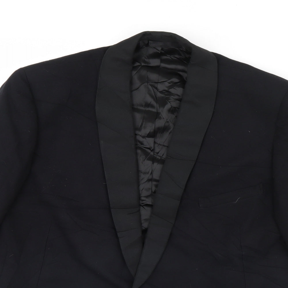 Preworn Mens Black   Jacket Blazer Size 40  - Shoulder Pads