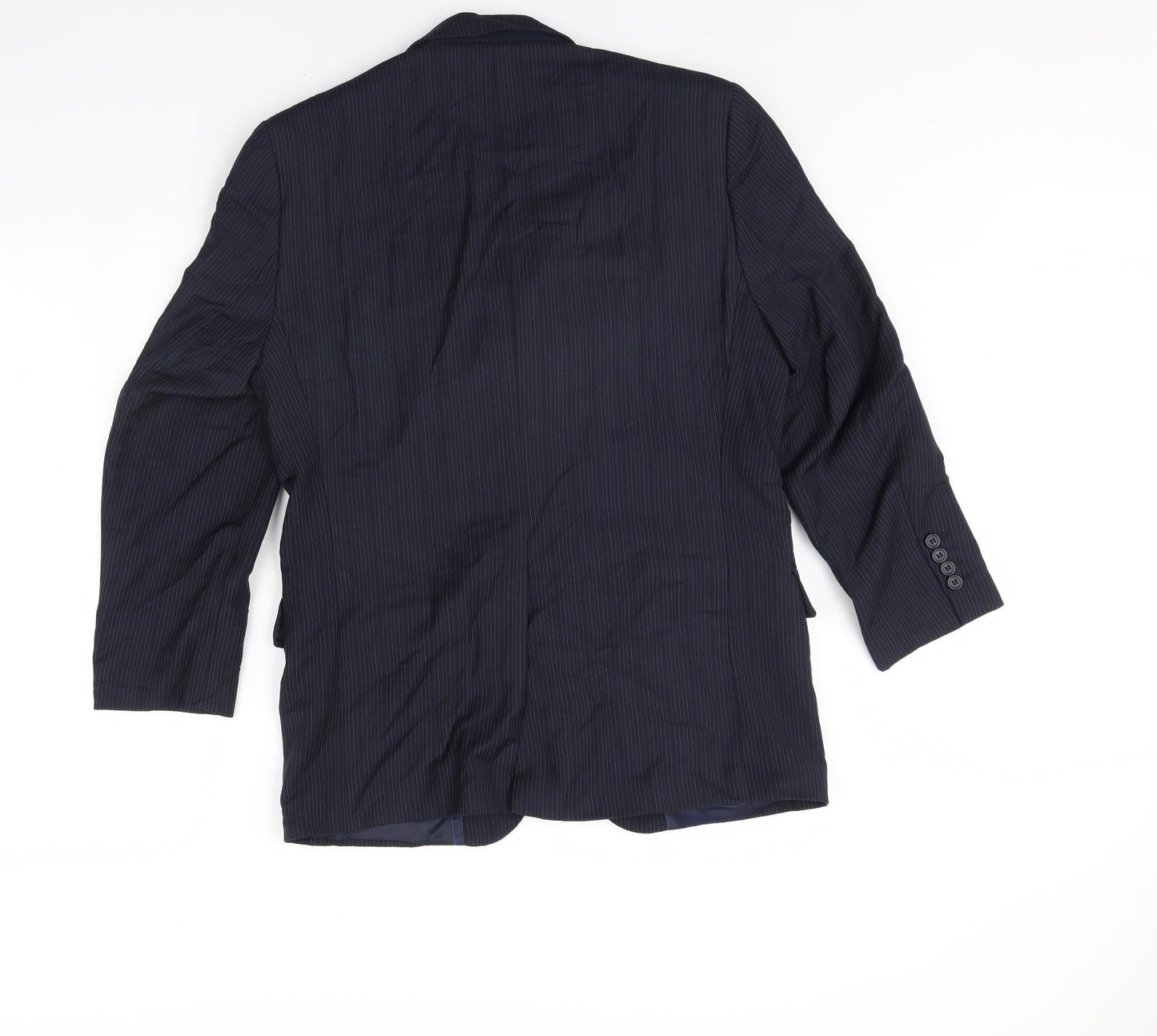 Daniel Hetcher Mens Blue Striped  Jacket Blazer Size 38  - Shoulder Pads