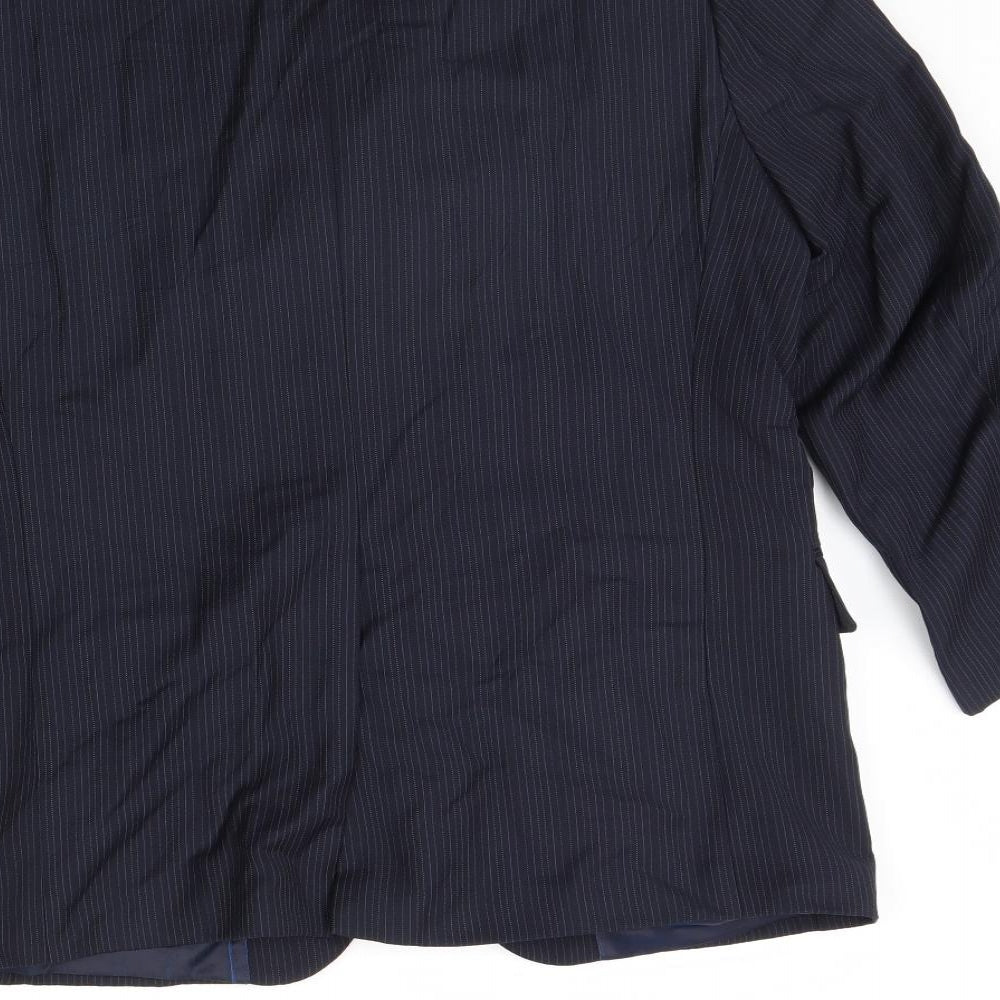 Daniel Hetcher Mens Blue Striped  Jacket Blazer Size 38  - Shoulder Pads