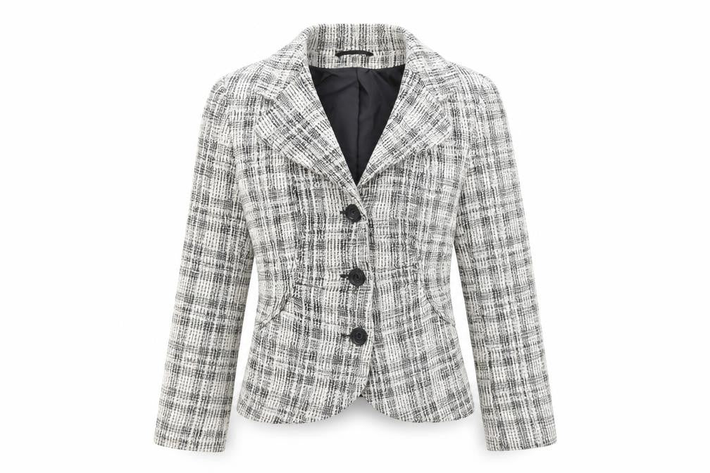 Wallis Womens Ivory Plaid  Jacket  Size 10