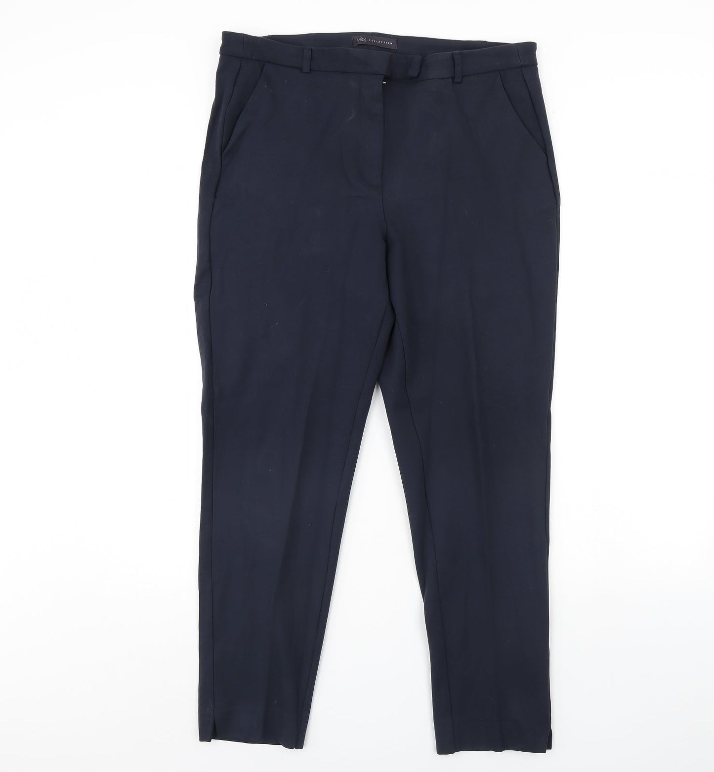 M&S Womens Blue   Dress Pants Trousers Size 16 L30 in