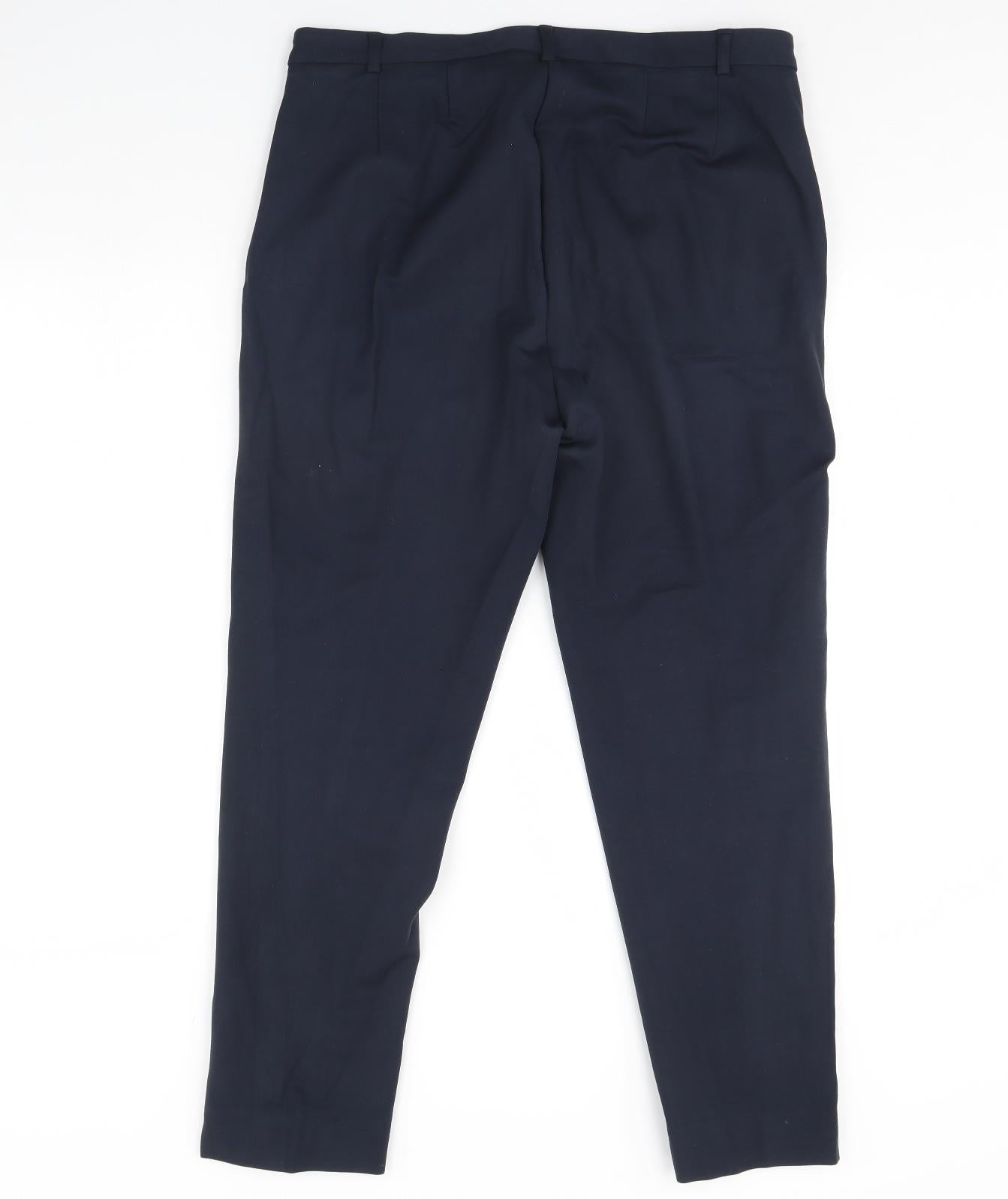 M&S Womens Blue   Dress Pants Trousers Size 16 L30 in