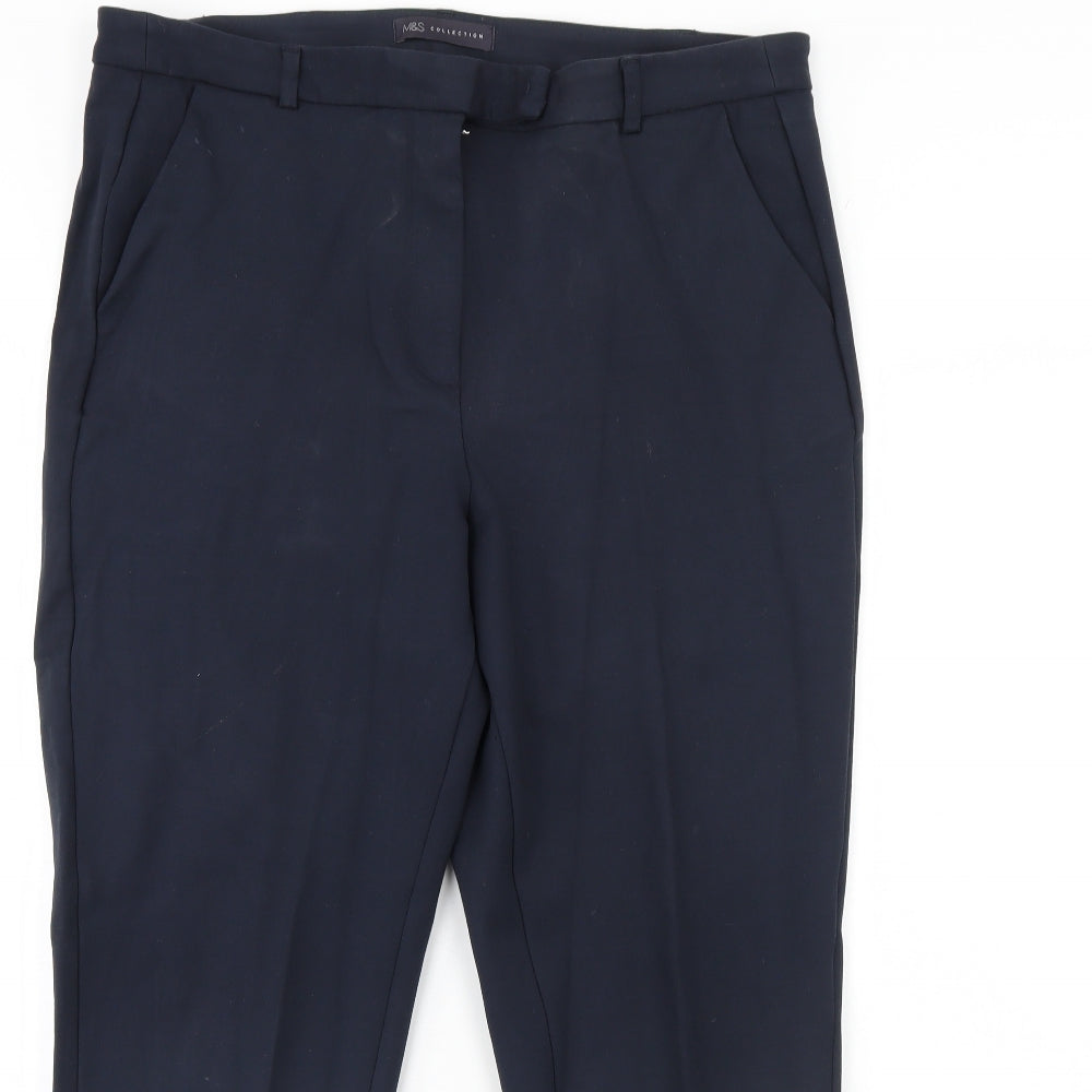 M&S Womens Blue   Dress Pants Trousers Size 16 L30 in