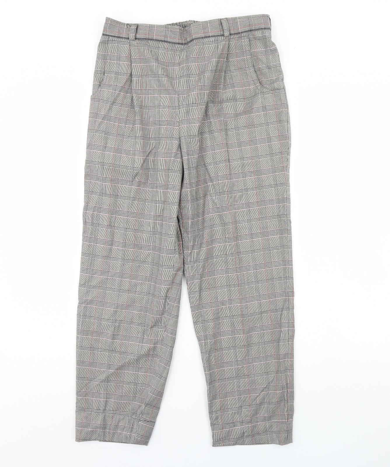 Preworn Womens Beige Check  Trousers  Size 30 in L28 in