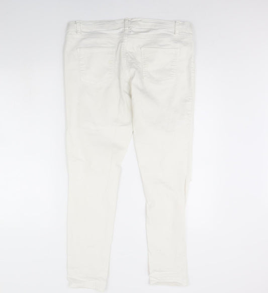 Preworn Womens Ivory  Denim Skinny Jeans Size 36 in L30 in