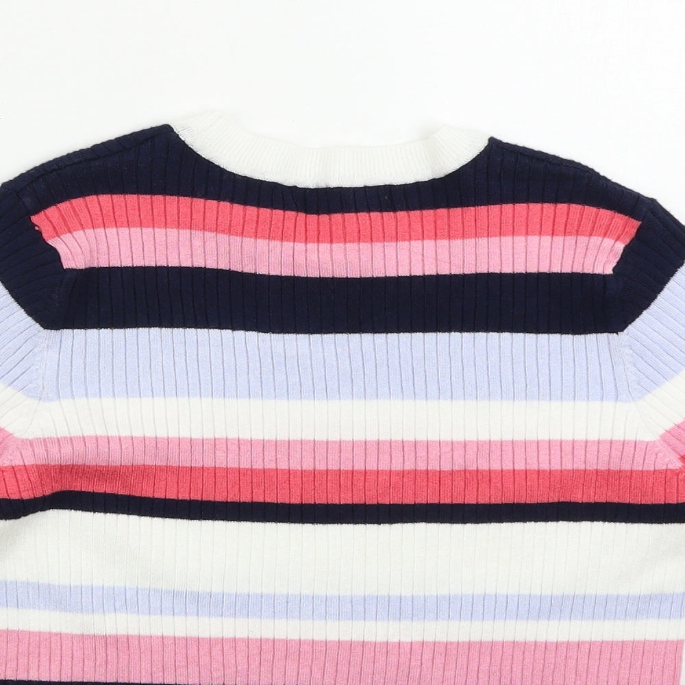 Marks and Spencer Womens Multicoloured Striped Knit Pullover Jumper Size 12  - striped