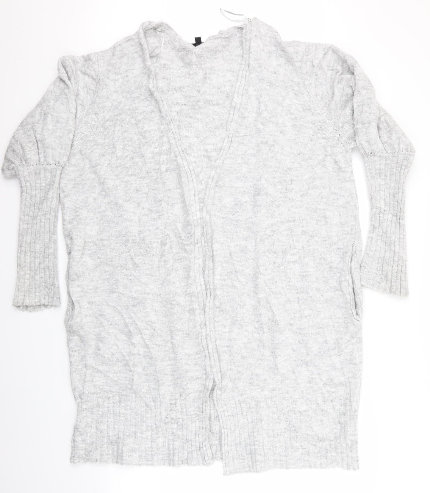 Topshop Womens Grey   Cardigan Jumper Size 14  - Topshop Longline Cardigan Blouse sleeve