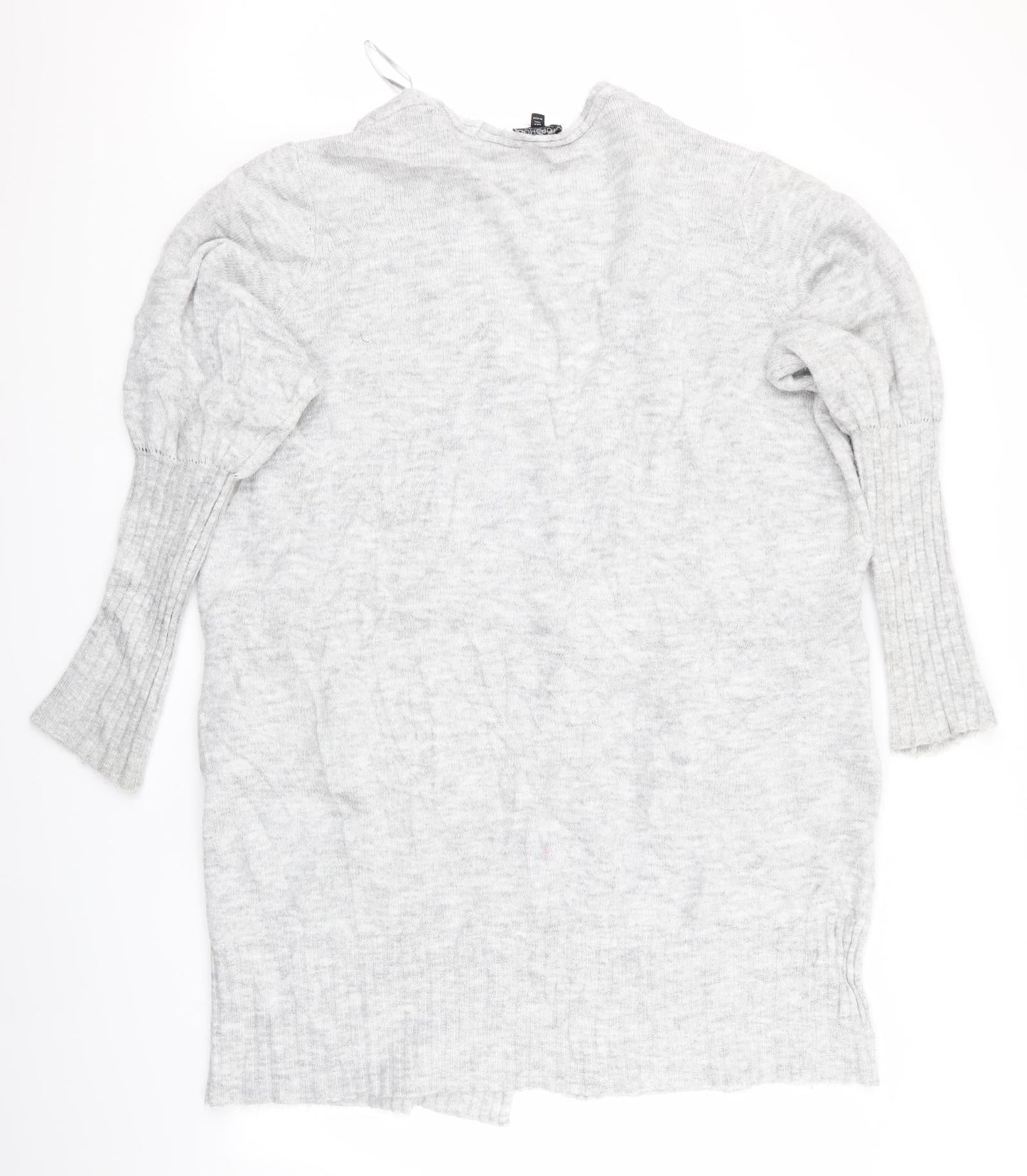 Topshop Womens Grey   Cardigan Jumper Size 14  - Topshop Longline Cardigan Blouse sleeve