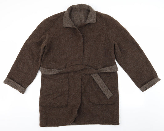 Preworn Womens Brown Herringbone  Jacket Coat   - Reversable Coat