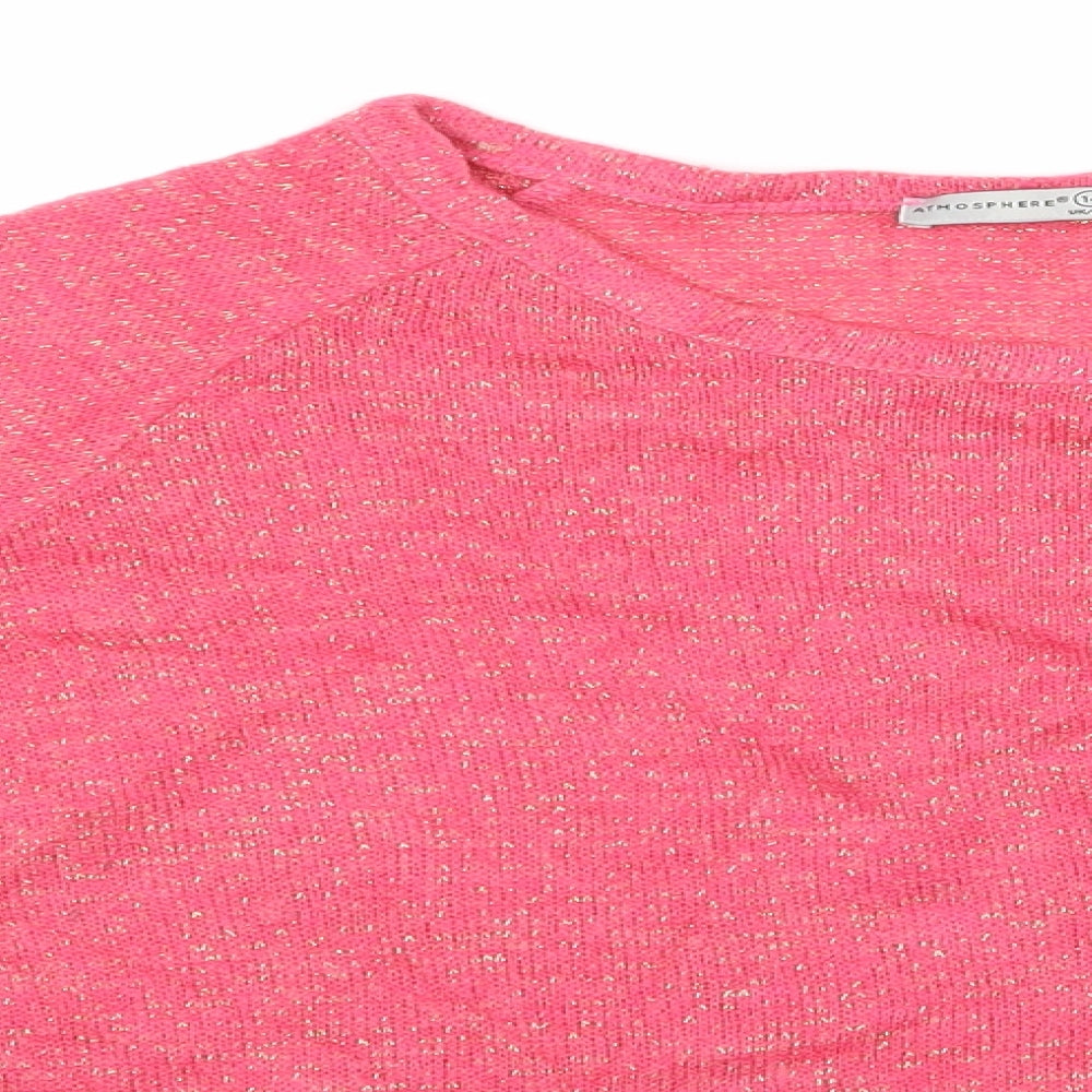 Atmosphere Womens Pink   Pullover Jumper Size 14  - Atmosphere, glitter sweater
