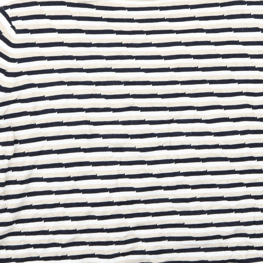 Preworn Womens Multicoloured Striped  Pullover Jumper   - V-Neck Top