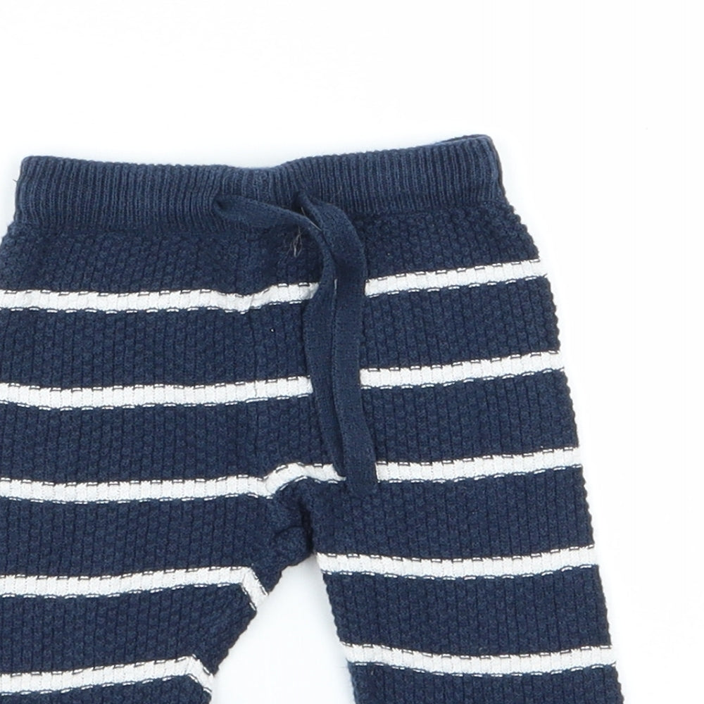 Florence and Fred Baby Black Striped  Jogger Leggings Size 0-3 Months  - Florence and Fred Baby