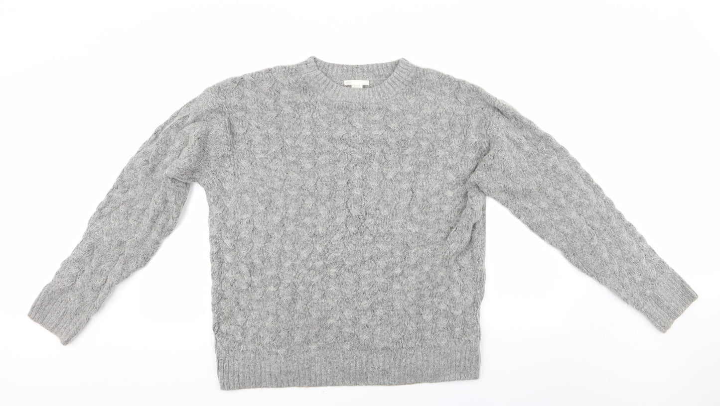 H&M Womens Grey   Pullover Jumper Size M  - H&M Sweater Cable Knit