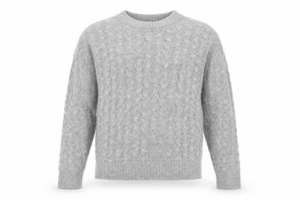 H&M Womens Grey   Pullover Jumper Size M  - H&M Sweater Cable Knit