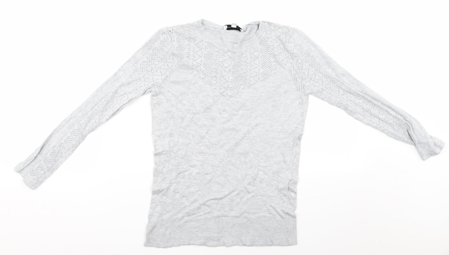 Warehouse Womens Grey   Pullover Jumper Size 6  - Warehouse