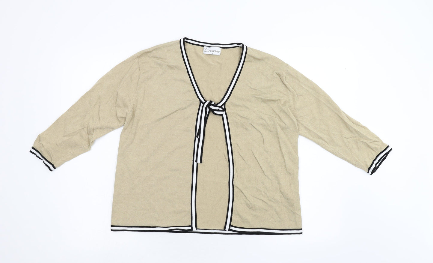 Emreco Womens Gold  Knit Cardigan Jumper Size 14