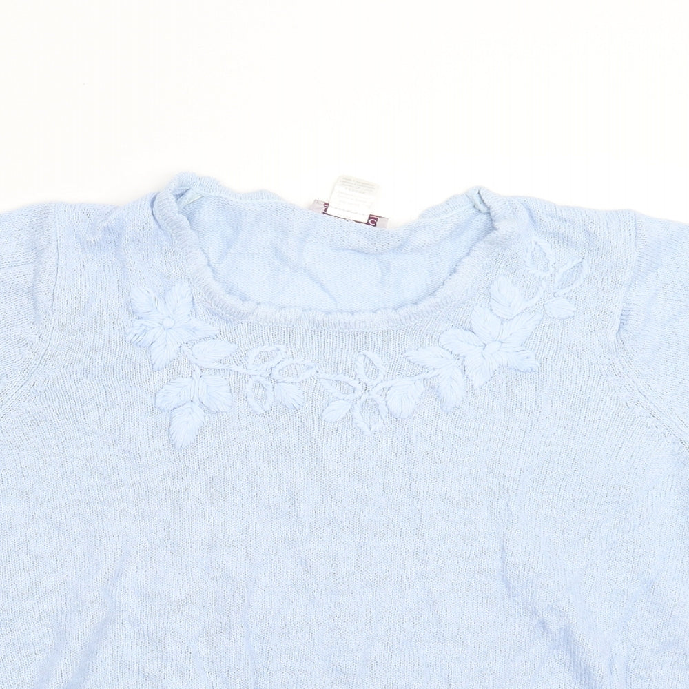 Charmance Womens Blue  Knit Pullover Jumper Size 18